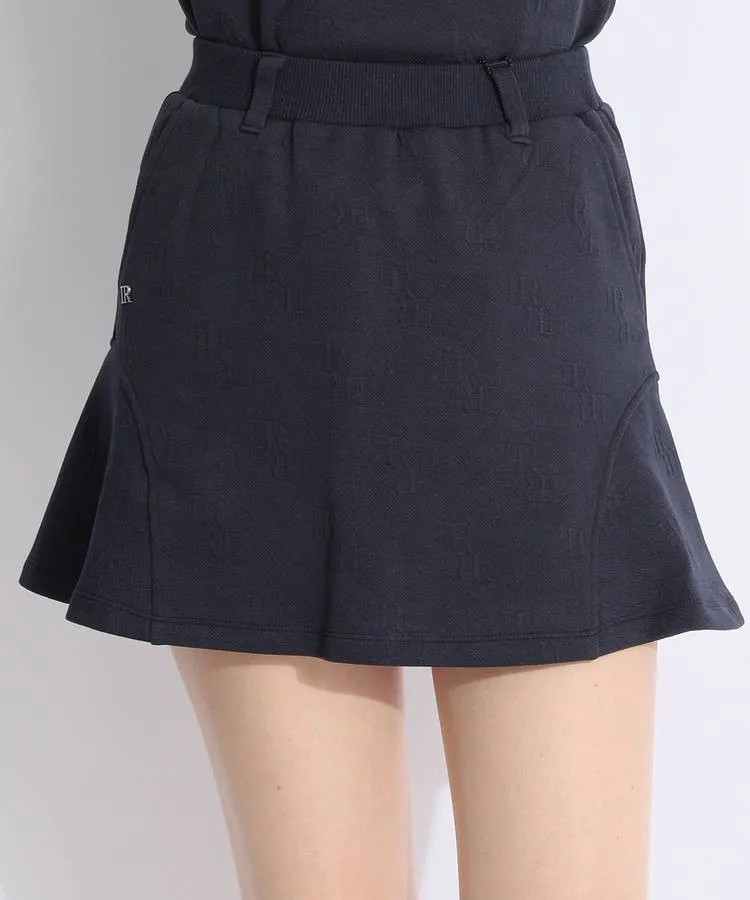 アイリッシュマン IR ジャガードモノグラムロゴサイドフレアスカート