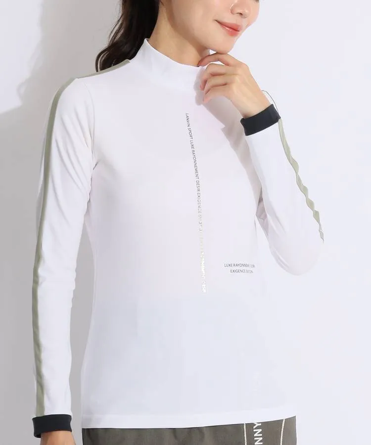 再値下げ美品！ランバンスポール モックネック38 黒✕ブラウン 馬鹿らしく