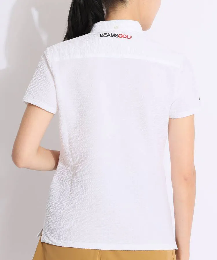 BEAMS ビームスゴルフ 半袖ポロシャツ 白×蛍光イエロー ビッグ
