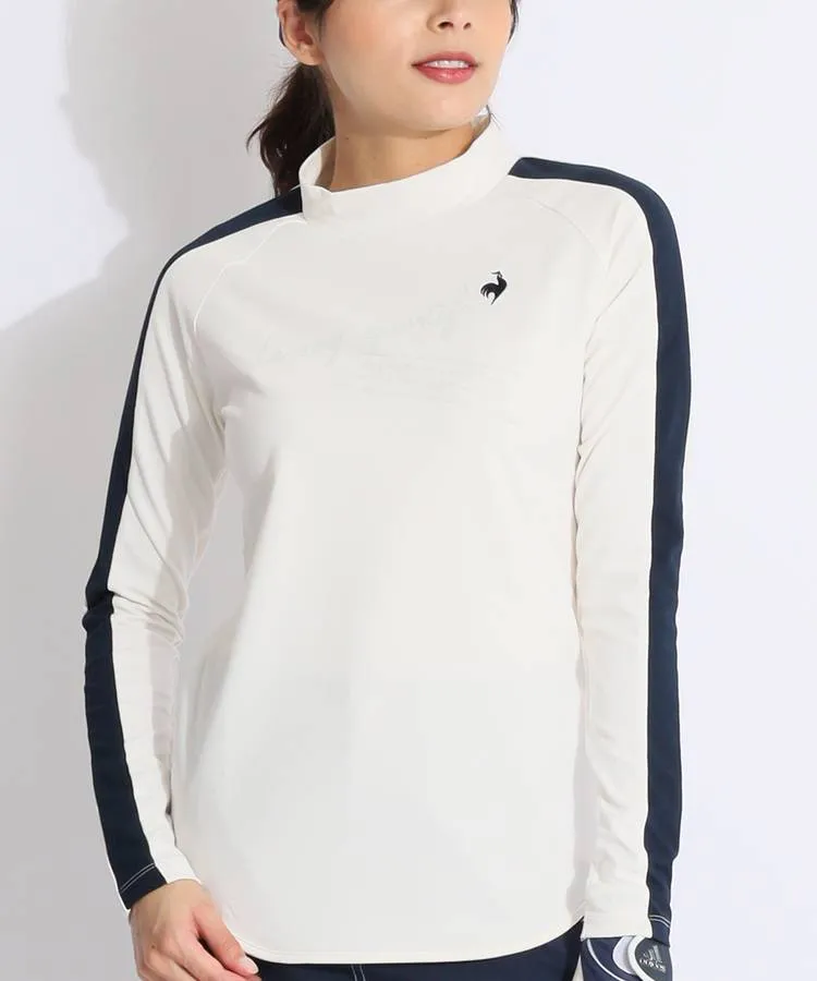 ◆ルコックスポルティフゴルフ モックネック　カットソー 白 L ◆ ルコックスポルティフ ゴルフ LQ 【ストレッチフォーサー】長袖