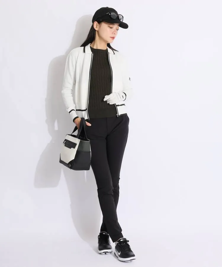 デサントゴルフ DE バイカラーラインフルジップニットカーディガン