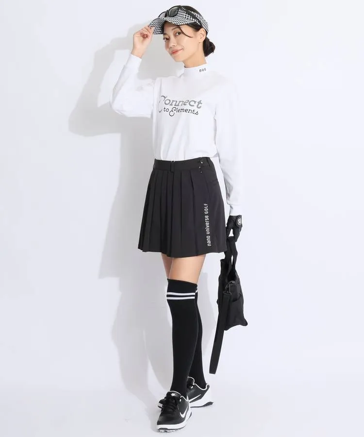 ナノユニバースゴルフ NU フロントプリーツナイロンスカート