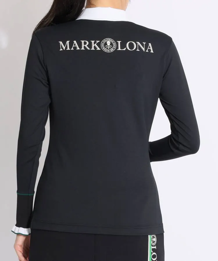 マーク＆ロナ ML フラワー刺しゅう長袖ポロシャツ レディースゴルフ