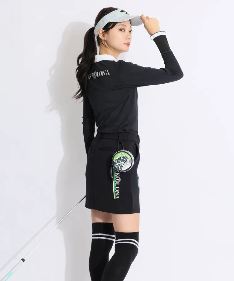 マーク＆ロナ ML フラワー刺しゅう長袖ポロシャツ レディースゴルフ