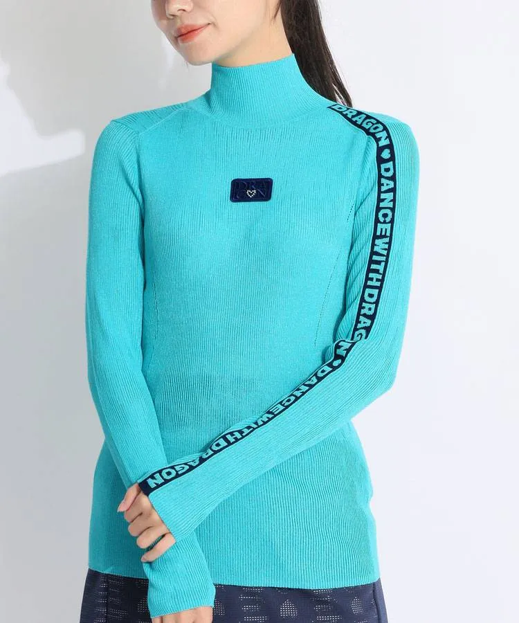 ダンスウィズドラゴン DD アシメスリーブロゴハイネックニット