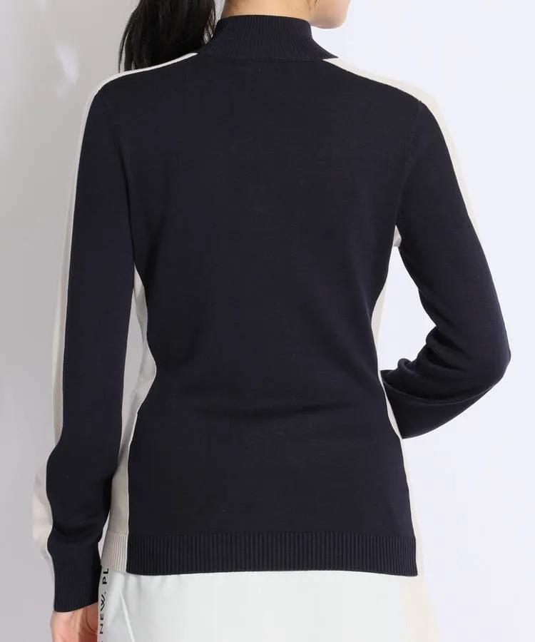 ジェイリンドバーグ ネイビー　ハイネックセーター 10%OFF価格／(超美品)J．LINDEBERG ジェイリンドバーグ