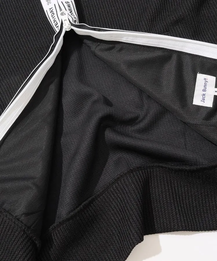 新品タグ付 ジャックバニー ロゴフルジップニットブルゾン 2 ネイビー ゴルフ ジャックバニー JB ロゴテープフルジップニットブルゾン