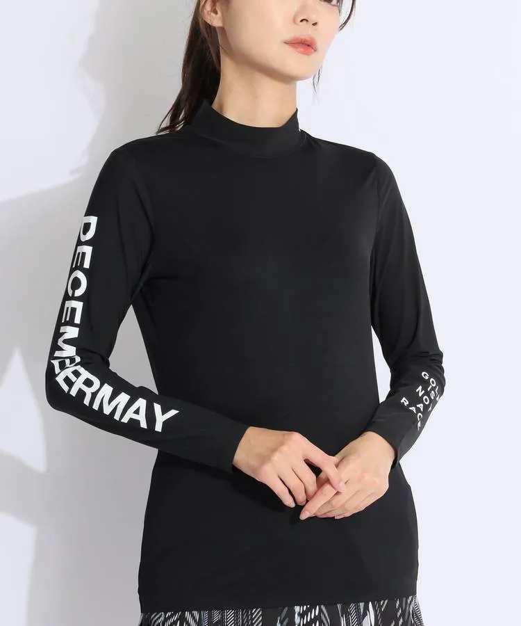 ディセンバーメイ ゴルフ モックシャツ 長袖 DECEMBER MAY 長袖モックネックグレー⁄レッド ディセンバーメイ ゴルフ