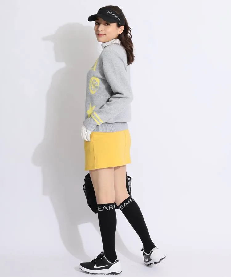 ニットトップス プルオーバー ゴシック調 ロゴジャガード レディース クアルトユナイテッド ゴルフウェア 24FW Cuarto UNITED ニット プルオーバー トップス ゴシック調 ロゴ