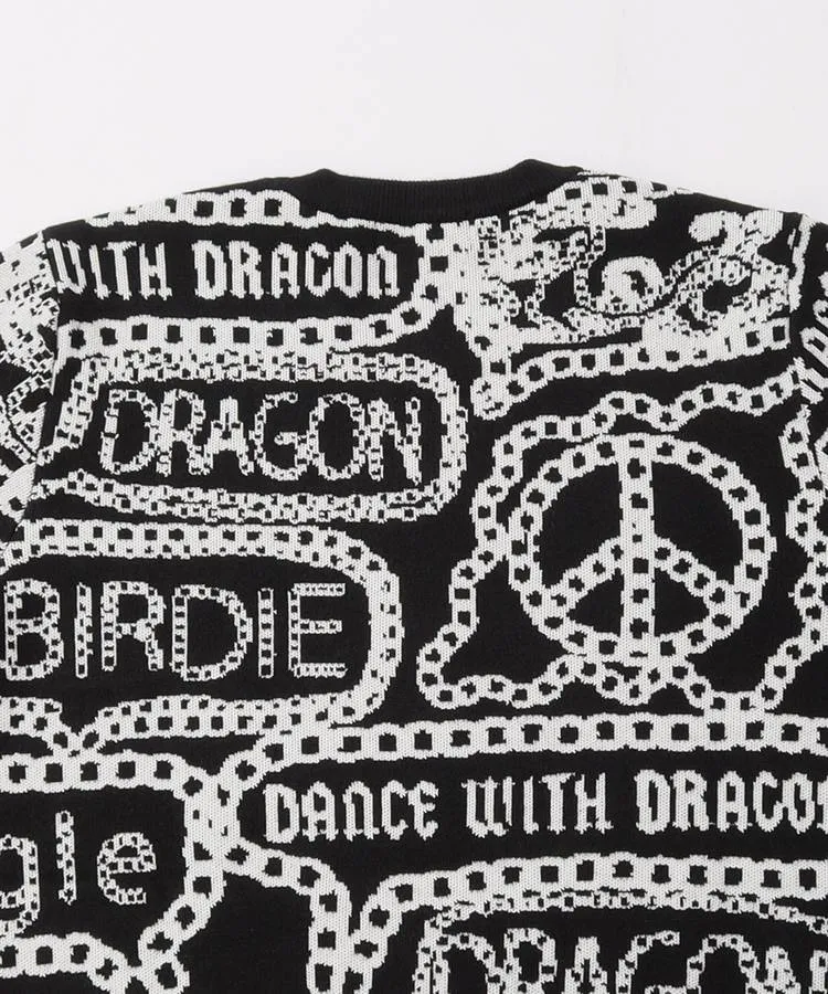 ダンスウィズドラゴン DD ジャガードチェーン柄クルーネック