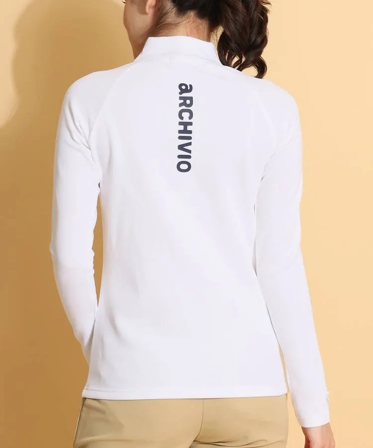 アルチビオ AR 袖口リボン鹿の子モックネック長袖カットソー