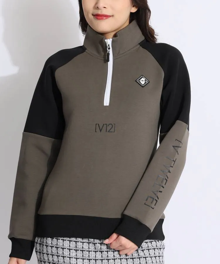 ヴィトゥエルヴ VI 【ストレッチ】配色ハーフジッププルオーバー