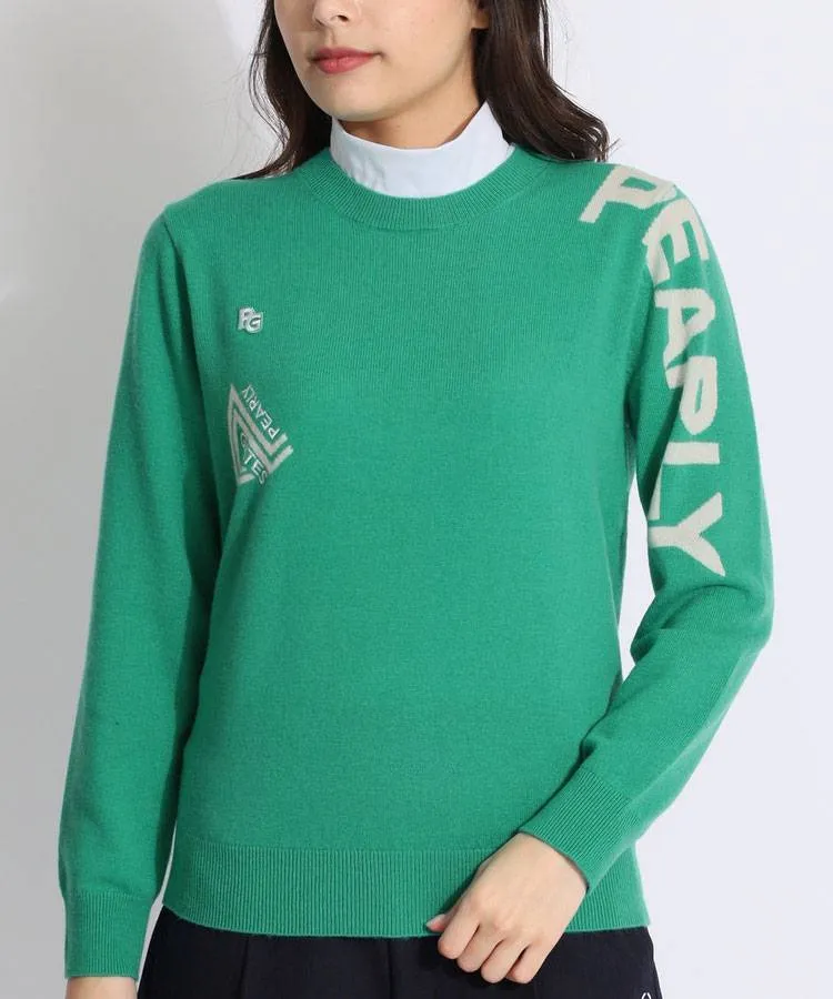 新品 パーリーゲイツ ニット カシミヤ 腕ロゴ ネイビー Mサイズ（4）