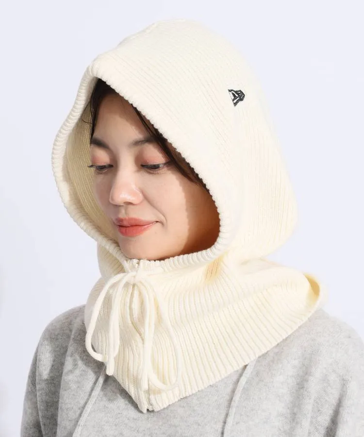 Paloma woolオフホワイト フード付きニット帽未使用品 ニューエラ NE フロントジップニットフード付きネックウォーマー(オフ