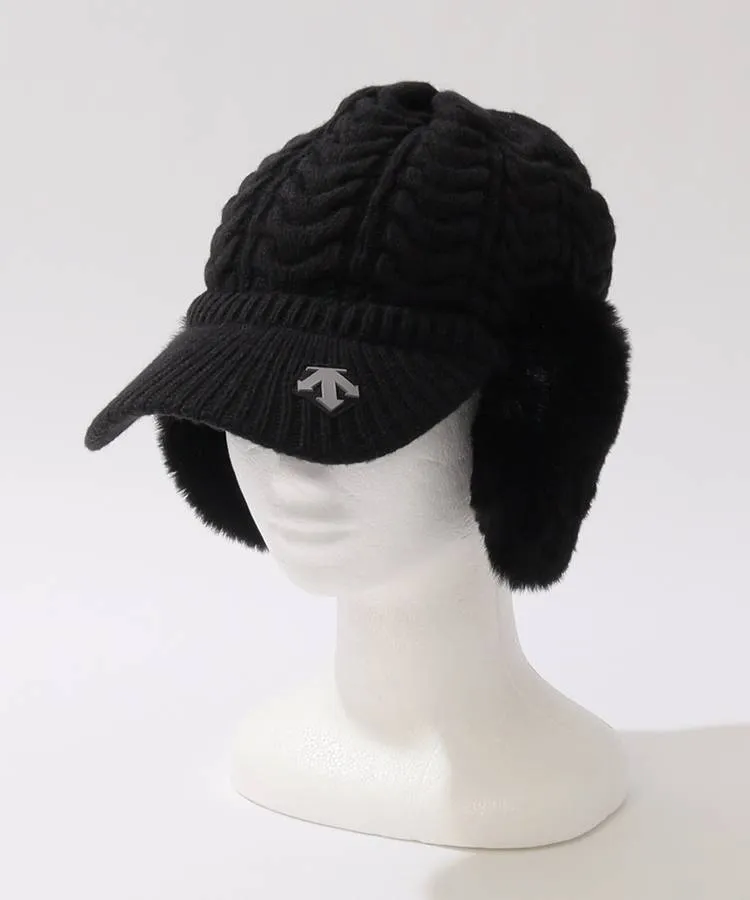 DESCENTE GOLF ファー付きニット帽 イヤーマフラーセット DESCENTE GOLF ファー付きニット帽 イヤーマフラーセット