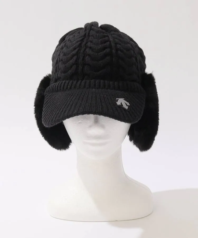 デサントゴルフ DE 【保温】ファーイヤーマフ付きケーブル編みニット