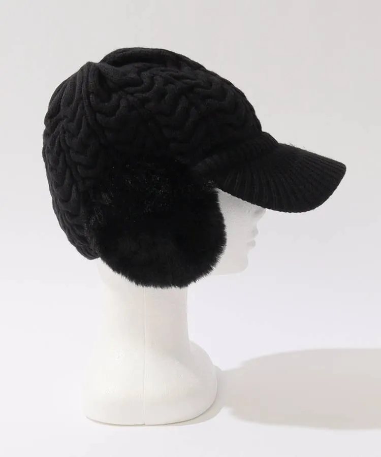 デサントゴルフ DE 【保温】ファーイヤーマフ付きケーブル編みニット