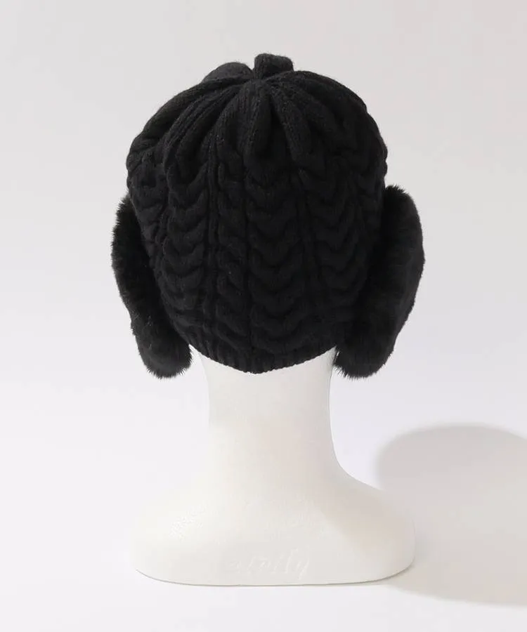 デサントゴルフ DE 【保温】ファーイヤーマフ付きケーブル編みニット