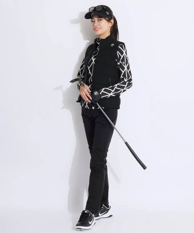 DESCENTE GOLF レディースボンディングパンツ S デサントゴルフ DE 【防風撥水】ウエストロゴ裏起毛ボンディング