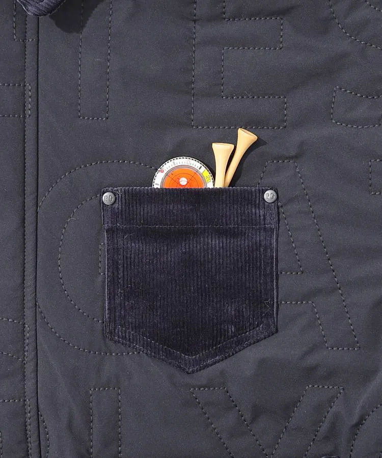 パーリーゲイツ PG コーデュロイ切替ロゴキルティングジャケット