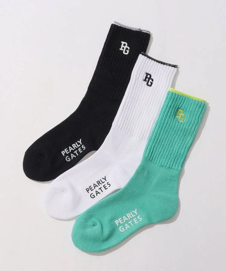 パーリーゲイツ PG ルーズ風バイカラーミドルソックス レディース