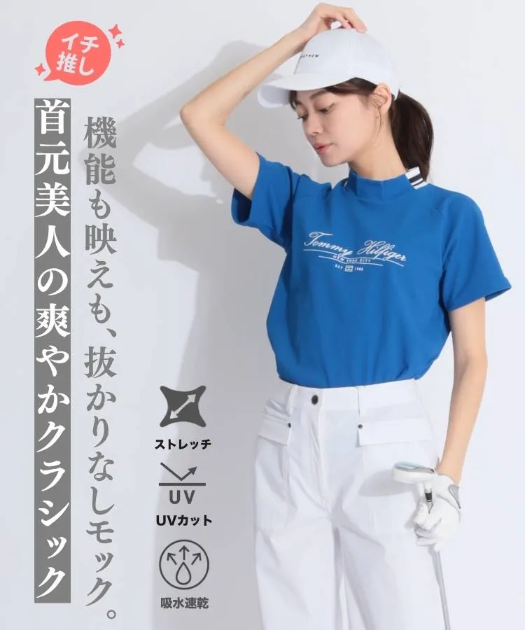 【高知インター店】 トミーヒルフィガーゴルフ パーカー ストレッチ ビックロゴ 半袖 レディースウェア