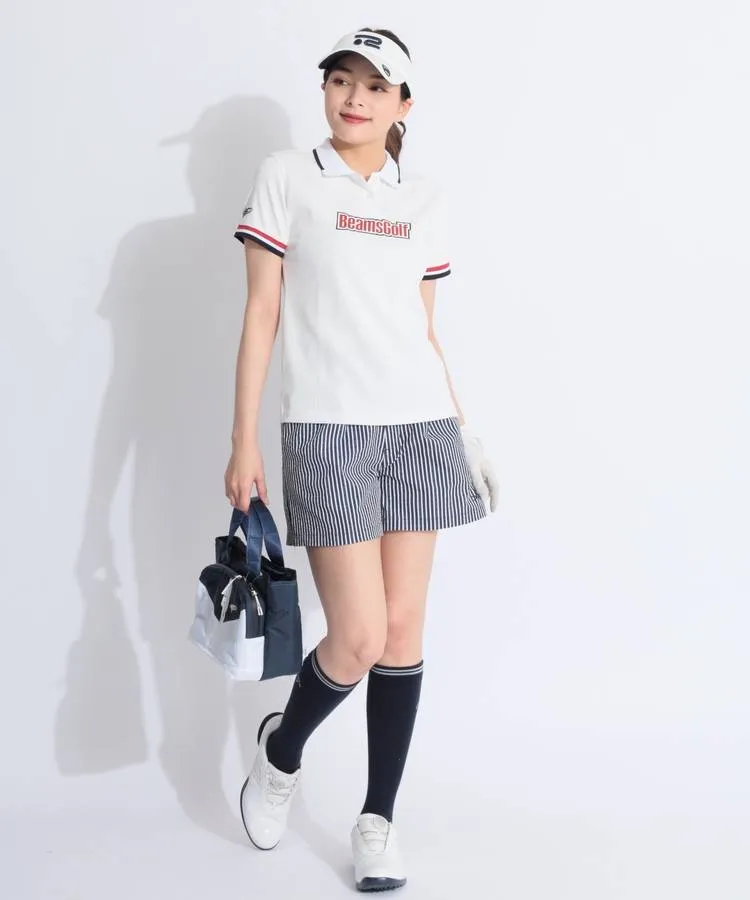 ビームスゴルフ BE 【速乾ストレッチ】ロゴプリント配色半袖