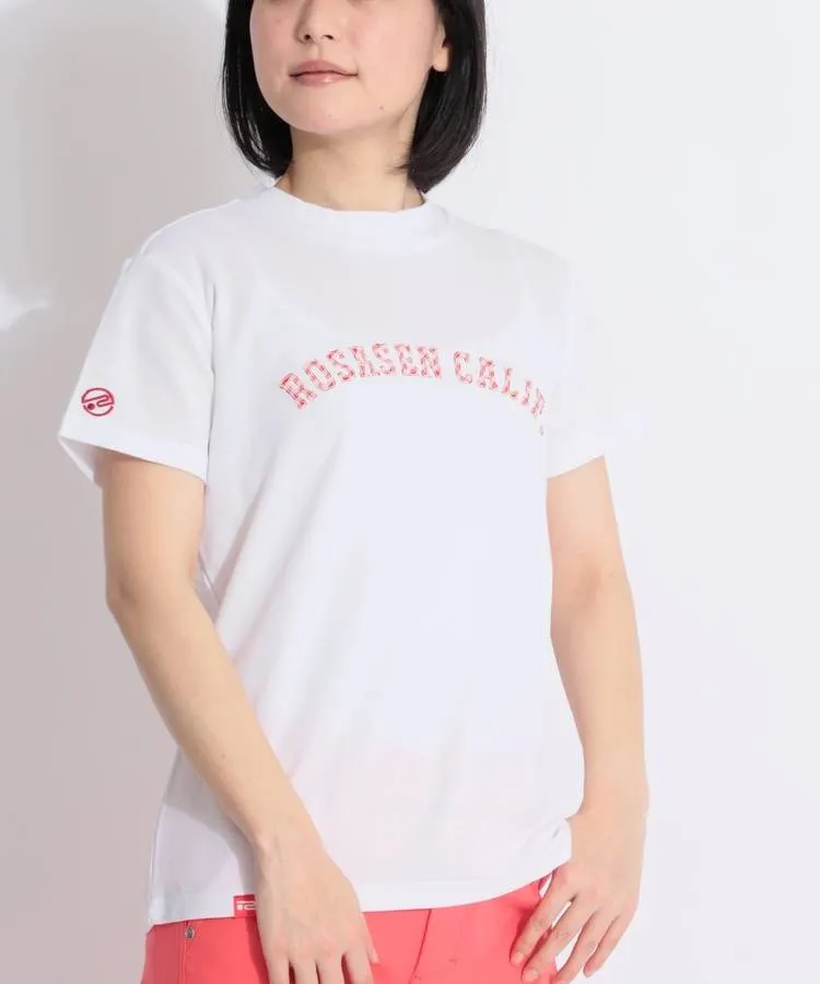 【接触冷感】アーチロゴワッペンモックネック半袖カットソー