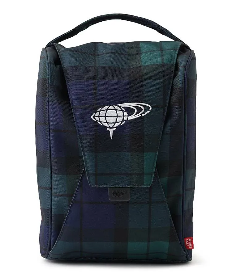 【美品】BEAMS GOLF シューズケース一体型ボストン ブラックウォッチ柄 ビームスゴルフ BE ブラックウォッチ柄シューズケース