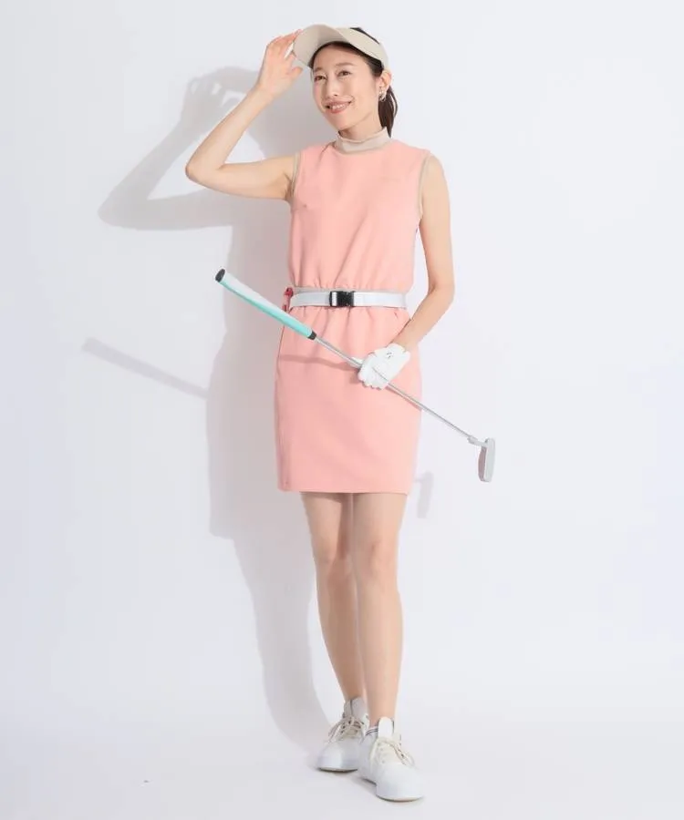 BEAMS GOLFレディースゴルフMリブラインダンボールノースリーブワンピース ビームスゴルフ BE リブラインダンボールノースリーブワンピース