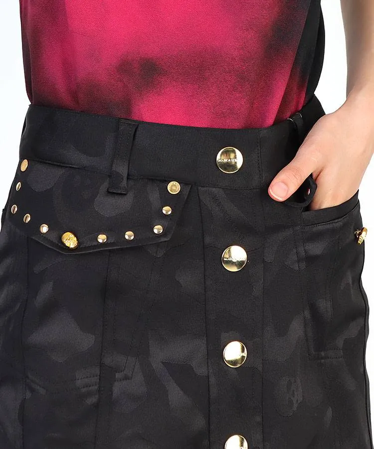 マーク＆ロナ ML 一体型ペチパンツ◇カモフラ柄SKULLスカート