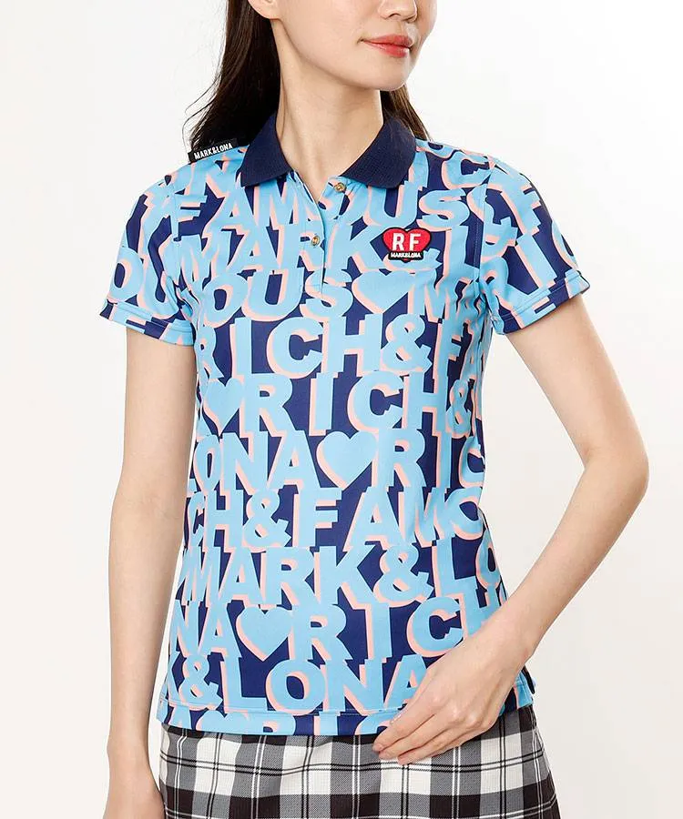 マーク＆ロナ ML [RICH&FAMOUS]ブロック調ロゴPrint半袖