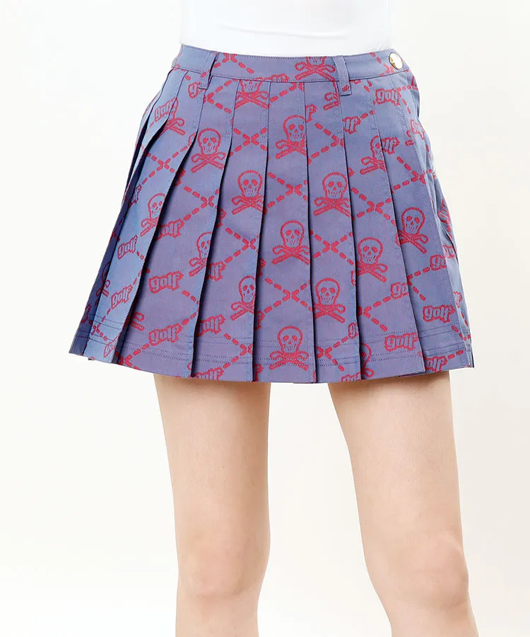 美品！MARK&LONA 一体型ペチパンツ ロゴプリーツスカート ベージュ M マーク＆ロナ ML 一体型ペチパンツ☆LOGOプリーツスカート