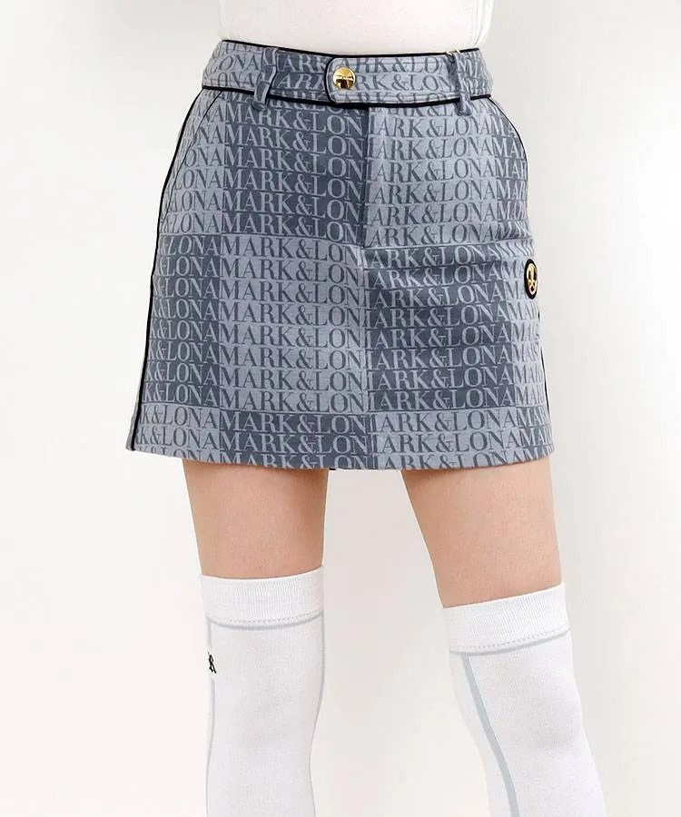 美品！MARK&LONA 一体型ペチパンツ ロゴプリーツスカート ベージュ M マーク＆ロナ ML 一体型ペチパンツ☆BACKプリーツスカート