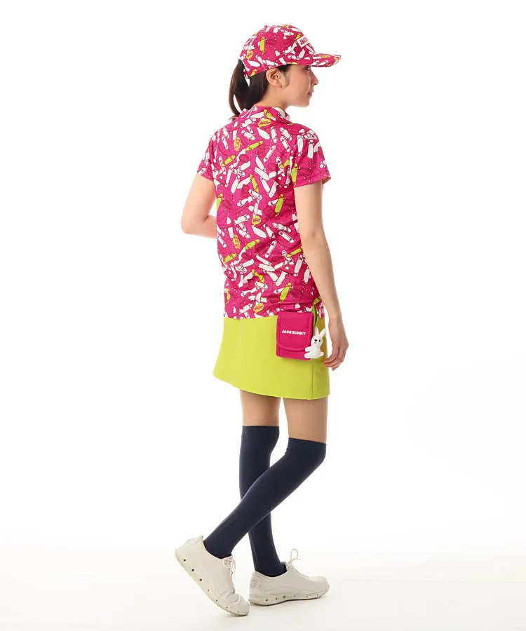 4 サイズ M ピンク ゴルフウェア モックネック 半袖 ジャックバニー 新品 ジャックバニー JB サイドロゴモックネック半袖カットソー