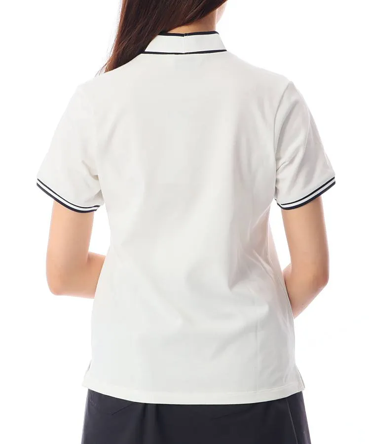 新品☞ラスト1点☞値下！APC モックネック　レディース ゴルフ半袖★速乾性　M ドット柄モックネック半袖トップス＆スカート上下セット