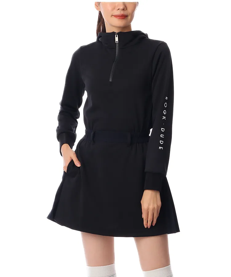 フード付きワンピース　 ☆ロックデュード☆ROCK DUDE☆ ロックデュード RD サイドプリーツフーディワンピース