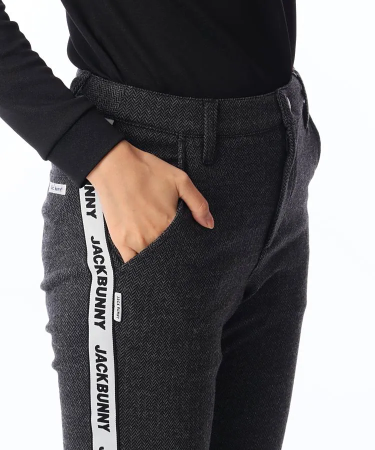 ジャックバニー】美品 ストレッチパンツ ヘリンボーン サイド