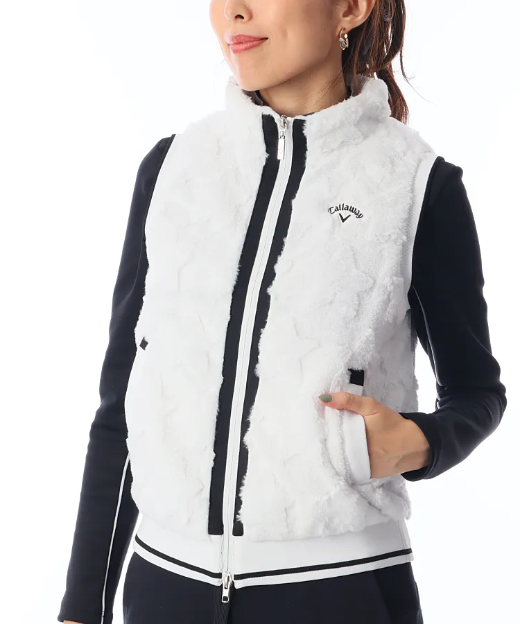 キャロウェイ CA ふわモコ♪フルジップファーベスト レディースゴルフ