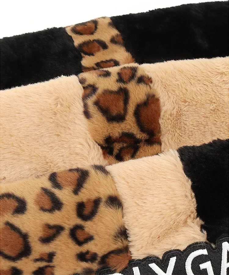 パーリーゲイツ PG レオパード切替◇ファーレッグウォーマー