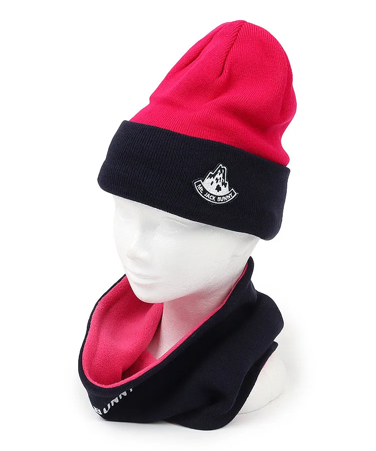 ジャックバニー JB ネックウォーマー付☆配色ニット帽【3000円