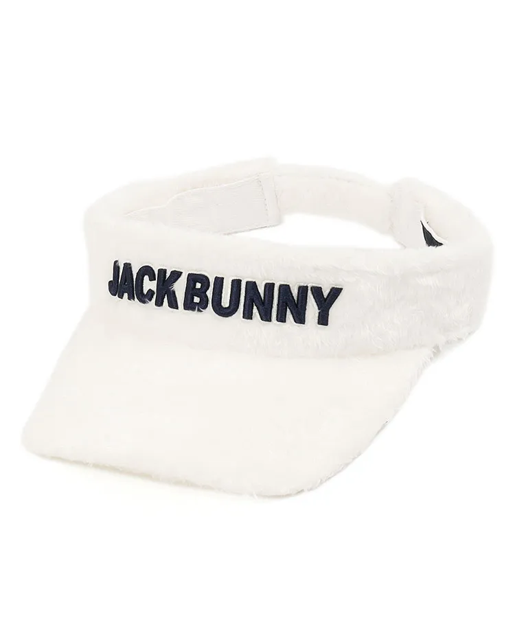 ジャックバニー★ロゴ刺繍★フェイクファー★サンバイザー【レディース】 ジャックバニー☆ロゴ刺繍☆フェイクファー☆サンバイザー【レディース