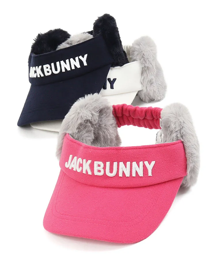 てなグッズや ジャックバニー JB 耳当て付きロゴファーサンバイザー レディースウェア