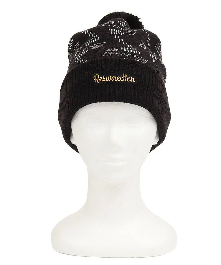 レザレクション RR ポンポン付きロゴ柄ニット帽 レディースゴルフ