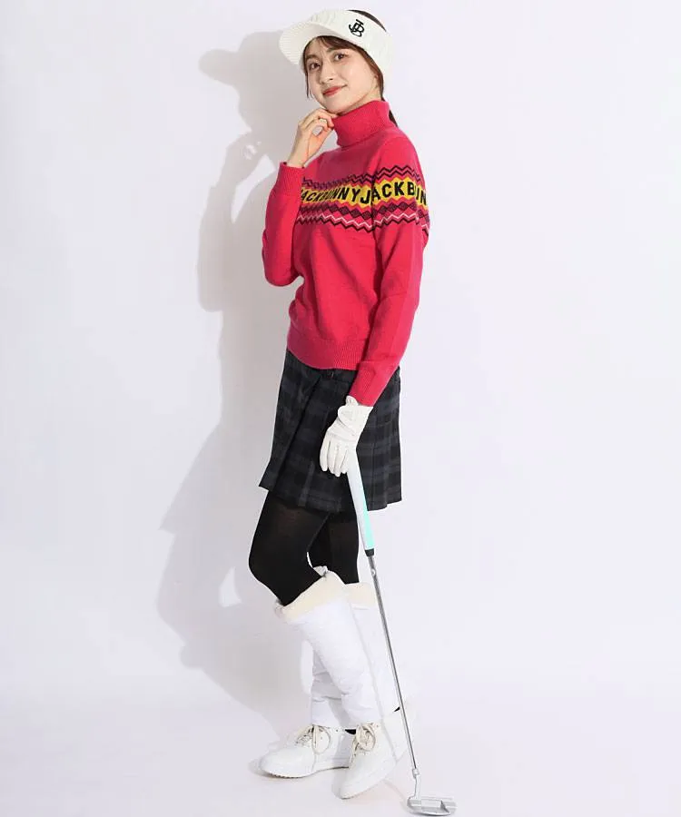 ジャックバニー JB パネルロゴ保温タートルネックニット