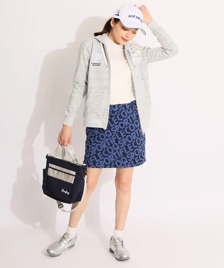 パーリーゲイツ　裏起毛　セットアップ　パーカー　スカート　どうしちゃったPG 未使用級 パーリーゲイツ セットアップ パーカー スカート チェック 花