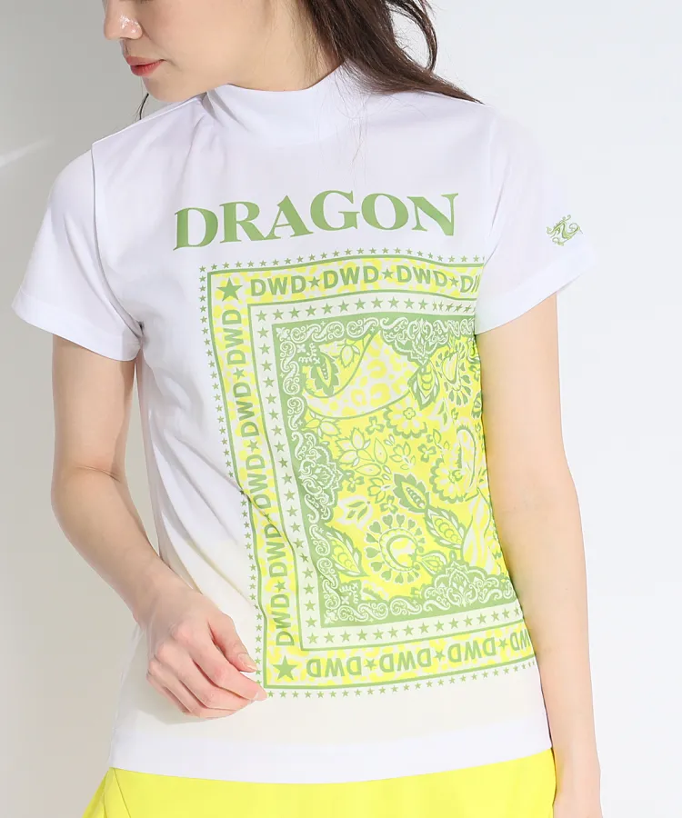 【新品】Dance With Dragon＊レディース＊トップス＊モックネック ダンスウィズドラゴン DD 吸水速乾バンダナプリントモックネック半袖
