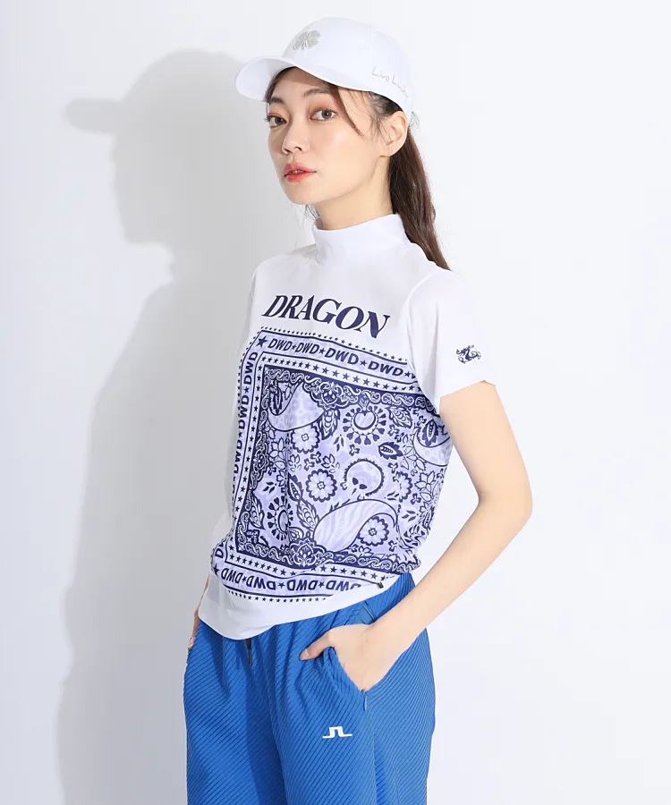 ダンスウィズドラゴン DD 吸水速乾バンダナプリントモックネック半袖