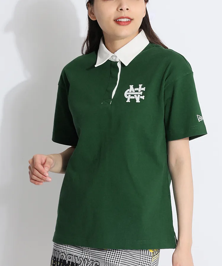 ニューエラ NE ヘビーウェイト半袖ポロシャツ(グリーン
