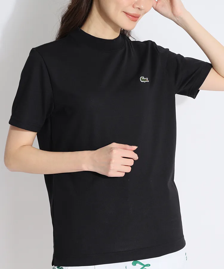 最も優遇 ビームスゴルフ [LACOSTE]鹿の子モックネック半袖カットソー BE レディースウェア